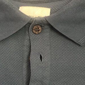 Mens Joseph & Feiss Short Sleeve Grey Blue Cotton Polo Shirt XL